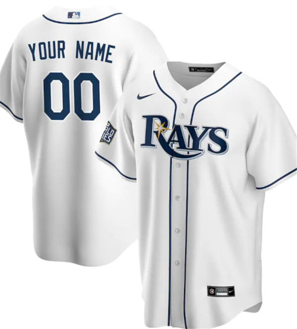 Men's Tampa Bay Rays Customized White 2020 World Series Bound Custom Stitched Jersey